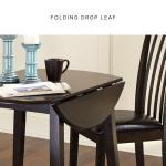 Signature Design by Ashley Hammis Round Dining Room Drop Leaf Table, Seats up to 4, Hinged Drop Leaves, Wood, 36.38" W x 36.38" D x 29.88" H, Dark Brown
