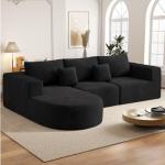Boneless Couches for Living Room,Cloud Sectional Couch with L-Shape Chaise,Modern Modular Sofa with Deep Seat Upholstered Comfy Couches for Bedroom,No Assembly Required,1PCS