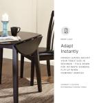 Signature Design by Ashley Hammis Round Dining Room Drop Leaf Table, Seats up to 4, Hinged Drop Leaves, Wood, 36.38" W x 36.38" D x 29.88" H, Dark Brown