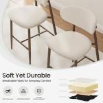 MALOL Bar Stools Set of 2, Counter Height bar stools, Kitchen Bar Stools with Backs, Modern Upholstered, Modern Bar Stools with Metal Legs for Kitchen Island, Counter, Beige