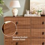 Chrangmay Modern Chest of Drawers with 9 Drawers,Deep Drawers,Clothes Organizer,Large Storage Cabinet for Living Room, Bedroom,Hallway,with Anti-Tipping Device, Walnut.