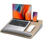 HUANUO Portable Lap Laptop Desk with Pillow Cushion, Fits up to 15.6 inch Laptop, with Anti-Slip Strip & Storage Function for Home Office Students Use as Computer Laptop Stand, Book Tablet
