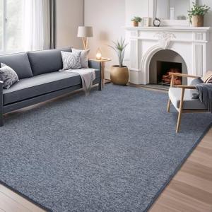 AROGAN Washable 6×9 Living Room Rug, Modern Area Rugs with Soft Memory Foam for Bedroom, Minimalist Non-Slip Indoor Floor Carpet for Dining Room Office Kids Playroom Decor, Navy Blue