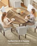 VASAGLE MAEZO Collection - Round Dining Table for 4-6 People, 47.2 Inches Circle Kitchen Table with Tapered Legs, Curved Transitions, for Dining Room, Kitchen, Honey Brown UKDT091KB02S