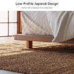 homary Japanese Style Queen Floor Bed Frame, 6.3" Low Profile Tatami Platform Bed with Carbon Steel Slats & Wood-Finished Metal Frame, No Box Spring Needed, Fits Queen Mattress 60" W x 80" L