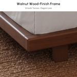 homary Japanese Style Queen Floor Bed Frame, 6.3" Low Profile Tatami Platform Bed with Carbon Steel Slats & Wood-Finished Metal Frame, No Box Spring Needed, Fits Queen Mattress 60" W x 80" L