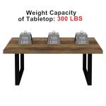 IBF Farmhouse Coffee Table, Modern Simple Wood Coffee Tables for Living Room, Industrial Minimalist Rectangle Center Table, Wood and Metal Tea Coffee Table for Home Office Bedroom, Rustic Oak, 39 in