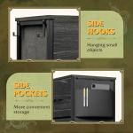 WLIVE Dresser for Bedroom with 10 Drawers, Fabric Dresser Chest of Drawers with Side Pockets and Hooks, Sturdy Metal Frame, Drawers Organizer Unit for Room, Hallway, Charcoal Black Wood Grain Print