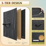 WLIVE Dresser for Bedroom with 10 Drawers, Fabric Dresser Chest of Drawers with Side Pockets and Hooks, Sturdy Metal Frame, Drawers Organizer Unit for Room, Hallway, Charcoal Black Wood Grain Print