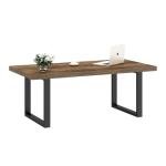 IBF Farmhouse Coffee Table, Modern Simple Wood Coffee Tables for Living Room, Industrial Minimalist Rectangle Center Table, Wood and Metal Tea Coffee Table for Home Office Bedroom, Rustic Oak, 39 in