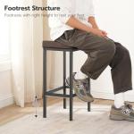 HOOBRO Bar Chairs, Set of 2 Counter Height Saddle Stools with Curved Surface, 24.8 Inches, 2.4" Thick Upholstery, for Kitchen and Dining Room, Brown and Black BC10BY01