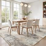 Lofus 9x12 Area Rug for Living Room,Gold Abstract Large Rugs with Non-Slip Backing, Neutral Modern Washable Carpet for Bedroom Dining Room Home Office Nursery Indoor