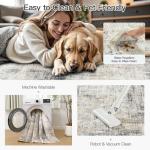 Lofus 9x12 Area Rug for Living Room,Gold Abstract Large Rugs with Non-Slip Backing, Neutral Modern Washable Carpet for Bedroom Dining Room Home Office Nursery Indoor