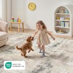 Lofus 9x12 Area Rug for Living Room,Gold Abstract Large Rugs with Non-Slip Backing, Neutral Modern Washable Carpet for Bedroom Dining Room Home Office Nursery Indoor