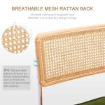 Green Velvet Dining Chairs with Cane Back