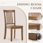 COLAMY Wooden Dining Room Chairs Set of 6, Spindle High Back Windsor Kitchen Side Chair, Farmhouse Dining Chairs for Kitchen, Dining Room, Light Brown