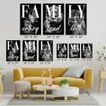 GUBIYU Farmhouse Family Wall Art Set of 3 Home Living Room Dining Room Wall Decor Animal Lion Art Black Gray Rustic Wood Framed Modern Wall Decor for Living Room,Family Signs Prints Canvas 12"x16"