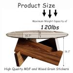 Honyee Modern Round Coffee Table, 30.7" x 30.7" x 16.1" Tempered Glass Top for Living Room, Color: Walnut