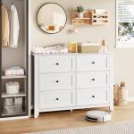 IDEALHOUSE White 6 Drawer Dresser for Bedroom, Large Dresser with Deep Drawers & Metal Knobs, Modern Wooden Chests of Drawers for Entryway, Hallway