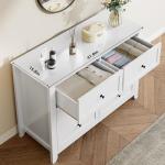 IDEALHOUSE White 6 Drawer Dresser for Bedroom, Large Dresser with Deep Drawers & Metal Knobs, Modern Wooden Chests of Drawers for Entryway, Hallway