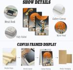 3 Pcs Golden Deer Canvas Wall Art Modern Abstract Paintings Pictures Wall Decor Ginkgo Leaf Luxury Foil Lines Posters Prints for Living Room Bedroom Office Home Decoration Ready to hang 12inx16in canvas