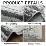 9x12 Area Rugs Washable Rug: Modern Abstract Living Room Rug Soft Anti-Skid Thin Carpet Indoor Floor Non-Shedding Carpets for Bedroom Dining Room Farmhouse Nursery Home Office Black Grey Gold