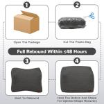 MeMoreCool Square Stuffed Pouf Ottoman Foot Rest, Stripe Furry Floor Pouf Foot Stool with Foam Chunk Filling, Soft Fluffy Stuffed Ottoman Footrest for Living Room, Corduroy Grey