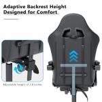 OS MOTOR Gaming Chair with Headrest and Lumbar Support, Ergonomic High Back Office Chair, Racing Style Executive Computer Desk Chair, Leather Adjustable Swivel Task Chair for Home Office (Black)