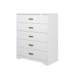 Panana Dresser for Bedroom with 4/5 Drawers, Wooden Chest of Drawers, Storage Organizer Unit Dressers for Bedroom, Living Room, Hallway, Nursery (White, 5 Drawer)