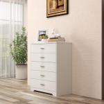 Panana Dresser for Bedroom with 4/5 Drawers, Wooden Chest of Drawers, Storage Organizer Unit Dressers for Bedroom, Living Room, Hallway, Nursery (White, 5 Drawer)