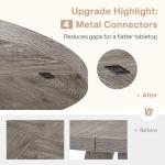 Tribesigns 47 inch Round Dining Table Wood Kitchen Table for Dining Room, 47" Dinner Room Tables for 4-6, Farmhouse Accent Furniture with Wooden Tabletop and Cross Base, Rustic Grey