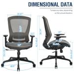 ELABEST T96 Mesh Office Chair,Ergonomic Computer Desk Chair,Sturdy Task Chair- Adjustable Lumbar Support & Armrests,Tilt Function,Comfort Wide Seat,Swivel Home Office Chair