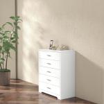 Panana Dresser for Bedroom with 4/5 Drawers, Wooden Chest of Drawers, Storage Organizer Unit Dressers for Bedroom, Living Room, Hallway, Nursery (White, 5 Drawer)