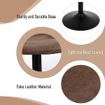 Ermnois Bar Stools Set of 2, Swivel Counter Height Barstools with Back, Adjustable Modern Bar Chairs, Tall Armless PU Leather Kitchen Island Stool, Brown