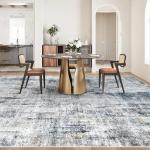 8x10 Area Rug for Living Room: Washable Abstract Soft Rugs Non Slip Modern Stain Resistant Low Pile Carpet for Dining Room Bedroom Nursery Office (Multi Blue, 8'x10')