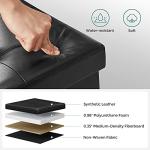 SONGMICS MAZIE Collection - 43 Inches Storage Ottoman Bench with Flipping Lid, Storage Chest with Iron Frame Support, Load 660 lb, for Living Room, Bedroom, Synthetic Leather, Black ULSF75BK