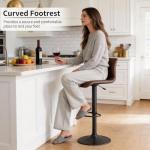 HeuGah Bar Stools Set of 3, Swivel Counter Height Barstools with Back, Adjustable Height 24" to 32", Brown Faux Leather Bar Chairs for Kitchen Island (Brown, Set of 3 (24'' to 32''))