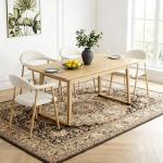 DUMOS Dining Chairs Set of 2, Modern Linen Fabric Upholstered Kitchen Side Chairs with Curved Backrest, Accent Farmhouse Metal Chairs for Kitchen Dining Room Restaurant Cafe, Beige