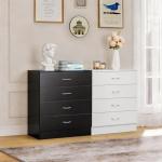 Karl home 4 Drawer Dresser for Bedroom, Small Chests of Drawers Modern Nightstand, White Dresser Chest with 4 Storage Drawers, Dressers for Nursery, Hallway, Living Room, Closet