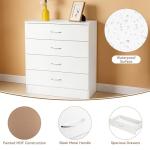 Karl home 4 Drawer Dresser for Bedroom, Small Chests of Drawers Modern Nightstand, White Dresser Chest with 4 Storage Drawers, Dressers for Nursery, Hallway, Living Room, Closet