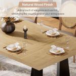 Tribesigns Large Dining Table for 6-8 People, 70.9-Inch Wood Rustic Rectangular Table with Black Wooden Legs, Farmhouse Center Kitchen Table for Dining Room, Living Room, Home Furniture, Oak and Black