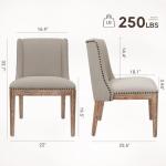 MALOL Dining Chair Set of 6, Fabric Upholstered Kitchen Side Chairs with Wooden Legs for Kitchen & Restaurant Use, Beige