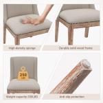 MALOL Dining Chair Set of 6, Fabric Upholstered Kitchen Side Chairs with Wooden Legs for Kitchen & Restaurant Use, Beige