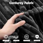 Mvpipi 118" Modern L Shaped Modular Sectional Sofa, Boneless Cloud Couch with Ottoman, Oversized Corduroy Couch Deep Seat, 30D Sponge for Indoor Living Room, No Assembly Required(Black)