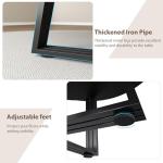 GarveeHome Round Dining Table for 4-6, 47.2 in Farmhouse Kitchen Table with Storage, Circle Dinner Tables for Kitchen, Dining Room, Living Room, Meeting Room, Apartment, Black (Only Table)