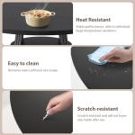 GarveeHome Round Dining Table for 4-6, 47.2 in Farmhouse Kitchen Table with Storage, Circle Dinner Tables for Kitchen, Dining Room, Living Room, Meeting Room, Apartment, Black (Only Table)