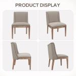 MALOL Dining Chair Set of 6, Fabric Upholstered Kitchen Side Chairs with Wooden Legs for Kitchen & Restaurant Use, Beige