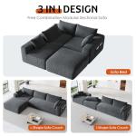 Domiqut 108" Cloud Couch Modular Sectional Sofa for Living Room,L Shaped Boneless Couch with Deep Seat Chaise,No Assembly Required Foam Sleeper Sofa for Apartments,Plush Corduroy Fabric, Dark Gray