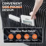 Domiqut 108" Cloud Couch Modular Sectional Sofa for Living Room,L Shaped Boneless Couch with Deep Seat Chaise,No Assembly Required Foam Sleeper Sofa for Apartments,Plush Corduroy Fabric, Dark Gray