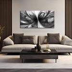 TYTAUPT Abstract Wall Art for Living Room Black and White Pictures Wall Art Bedroom,Home Office Wall Decor 20 x 40 Inch